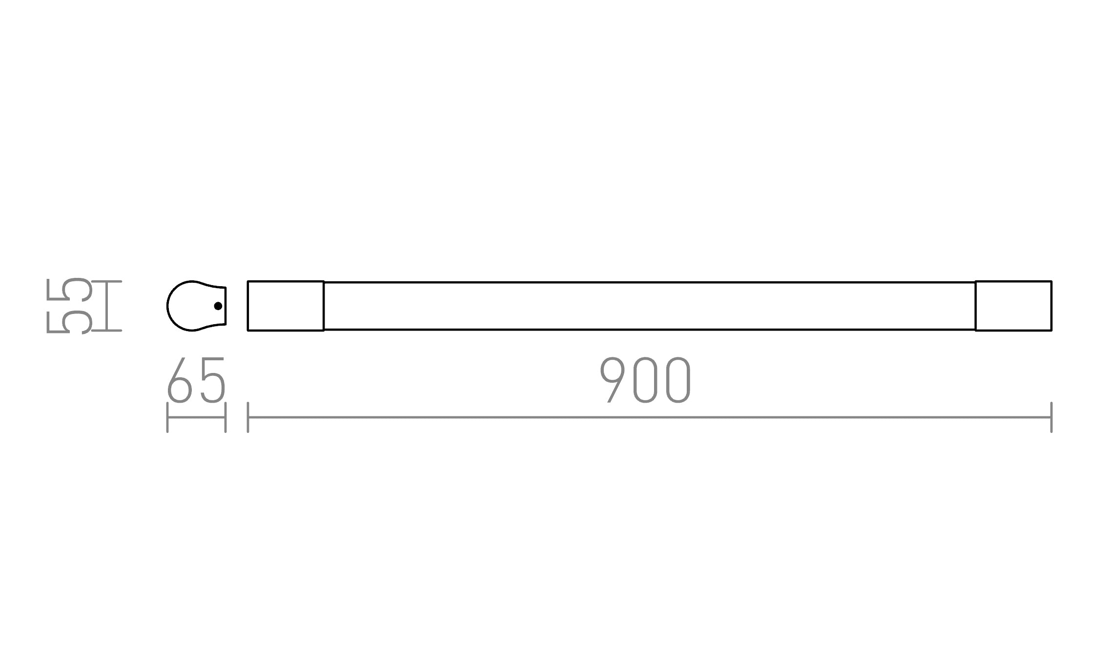 CRESCENDO 90 na parede lâmpada - Product sketch