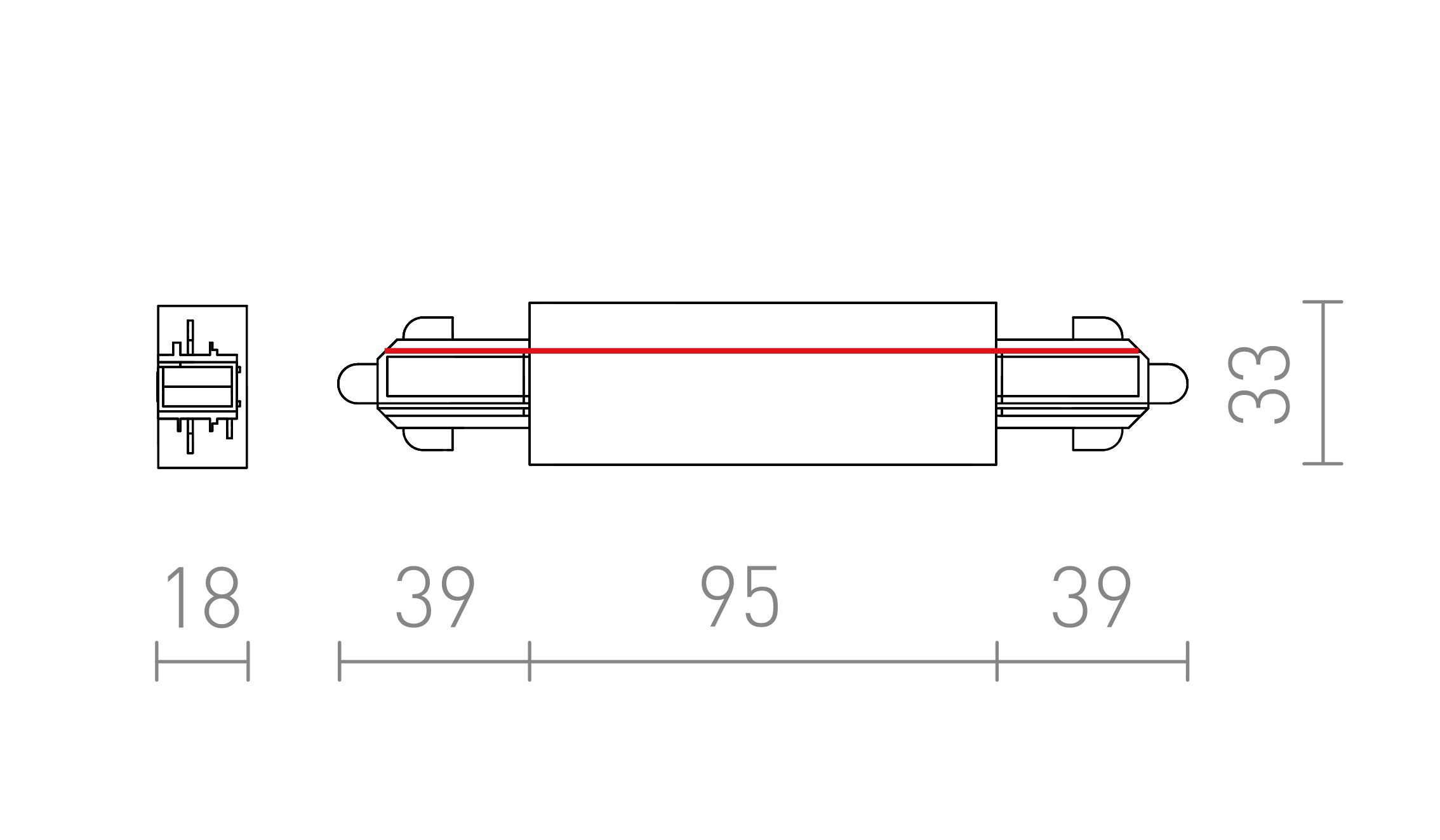LIGAÇÃO DIRETA PARA CALHA MONOFÁSICA - Product sketch