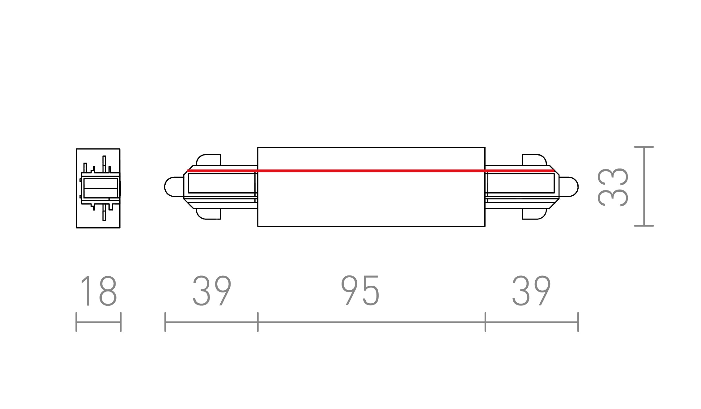 LIGAÇÃO DIRETA PARA CALHA MONOFÁSICA - Product sketch
