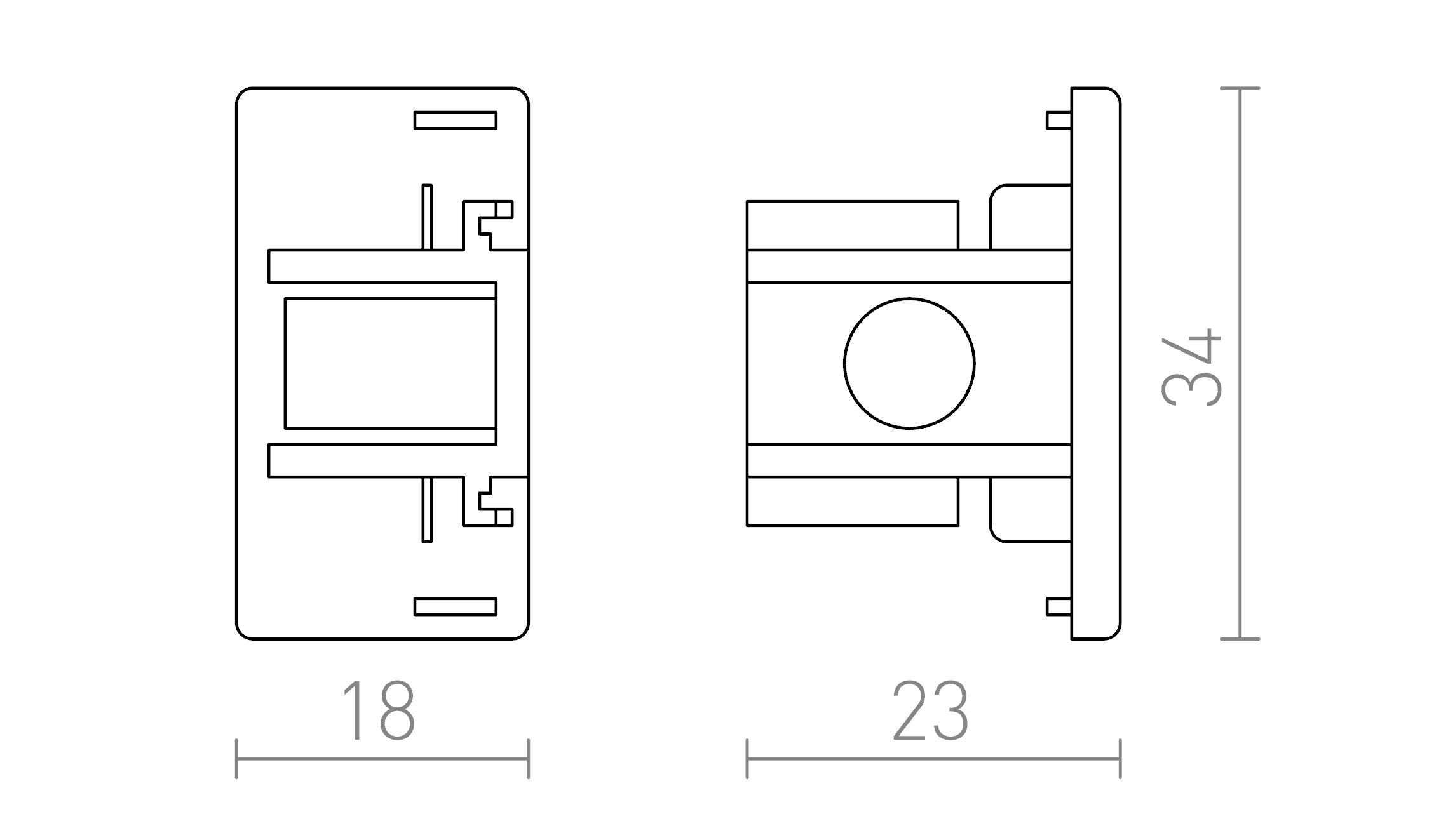 TAMPA ALIMENTAÇÃO PARA CALHA MONOFÁSICA - Product sketch