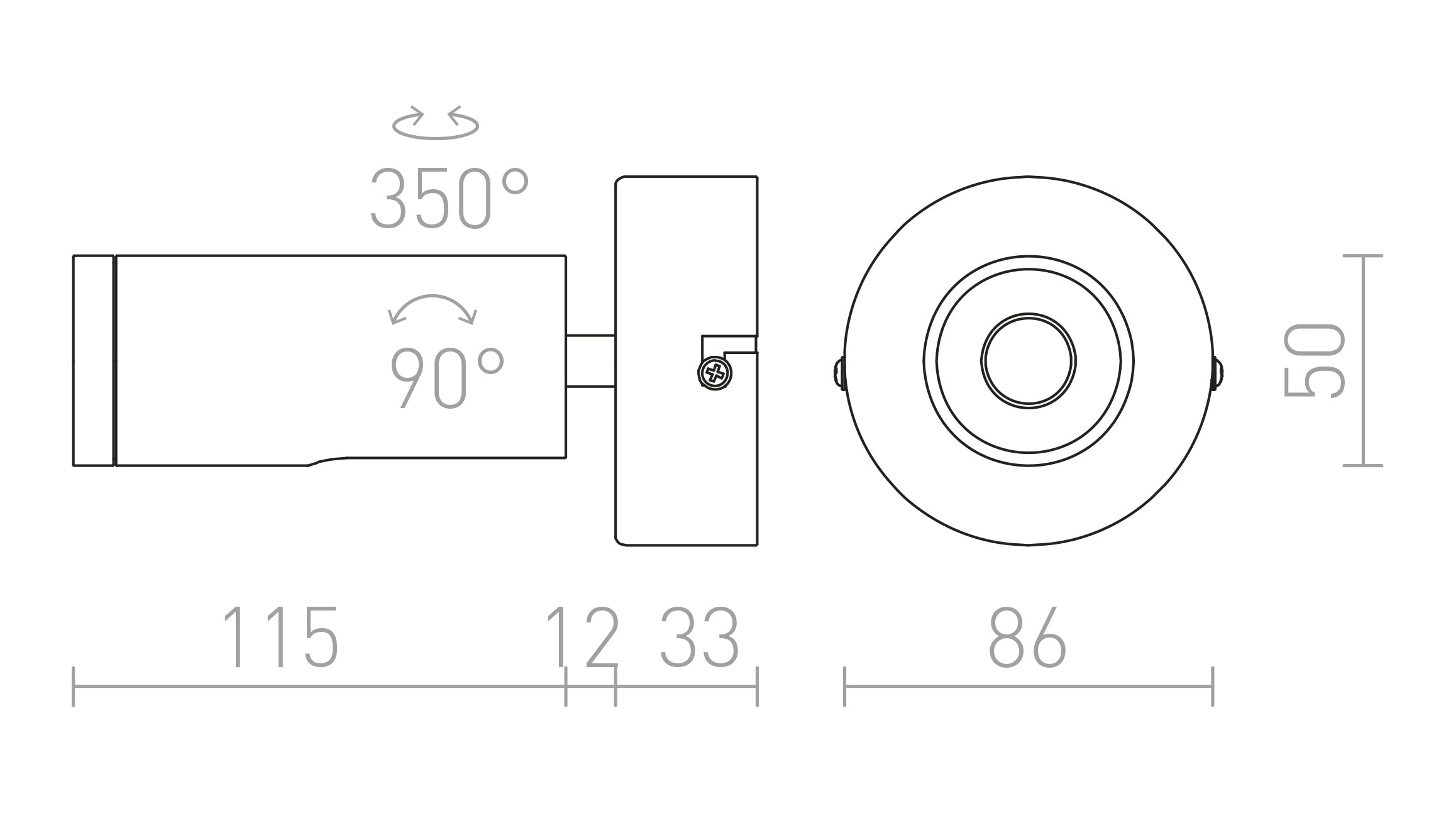 BOGARD I na parede lâmpada - Product sketch