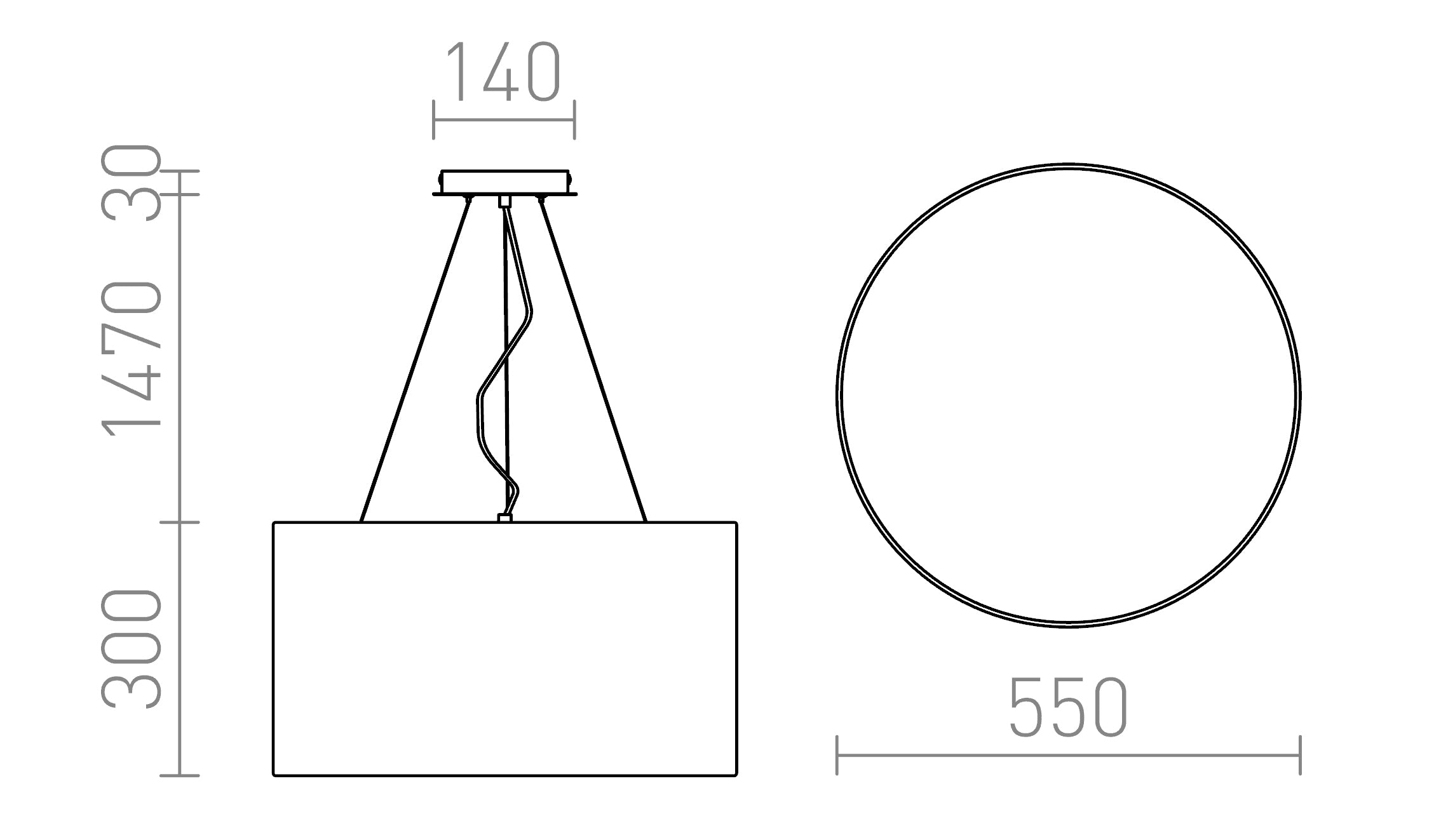 LALO 55 suspenso lâmpada - Product sketch
