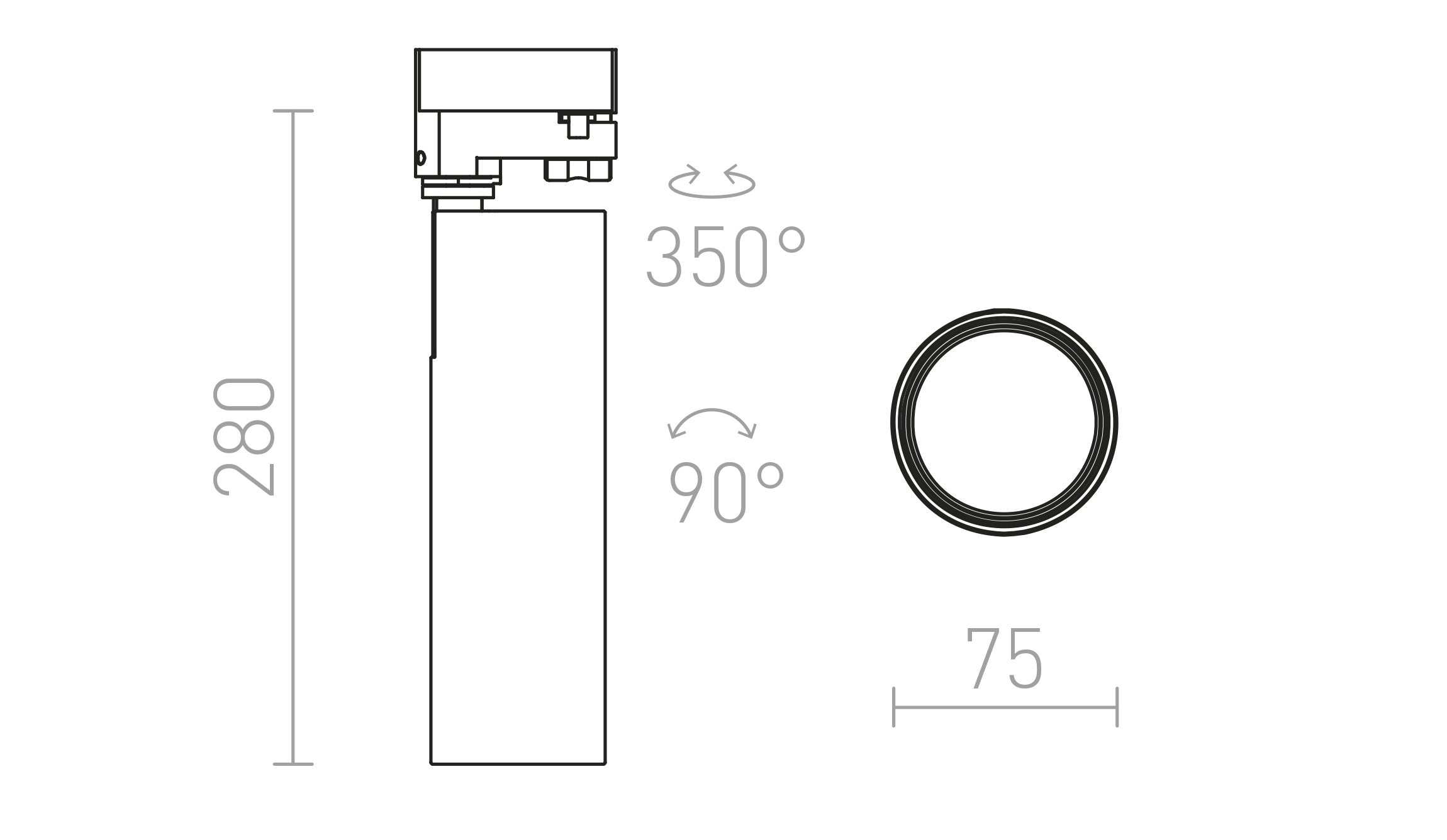 BAHIA  para calha trifásica - Product sketch
