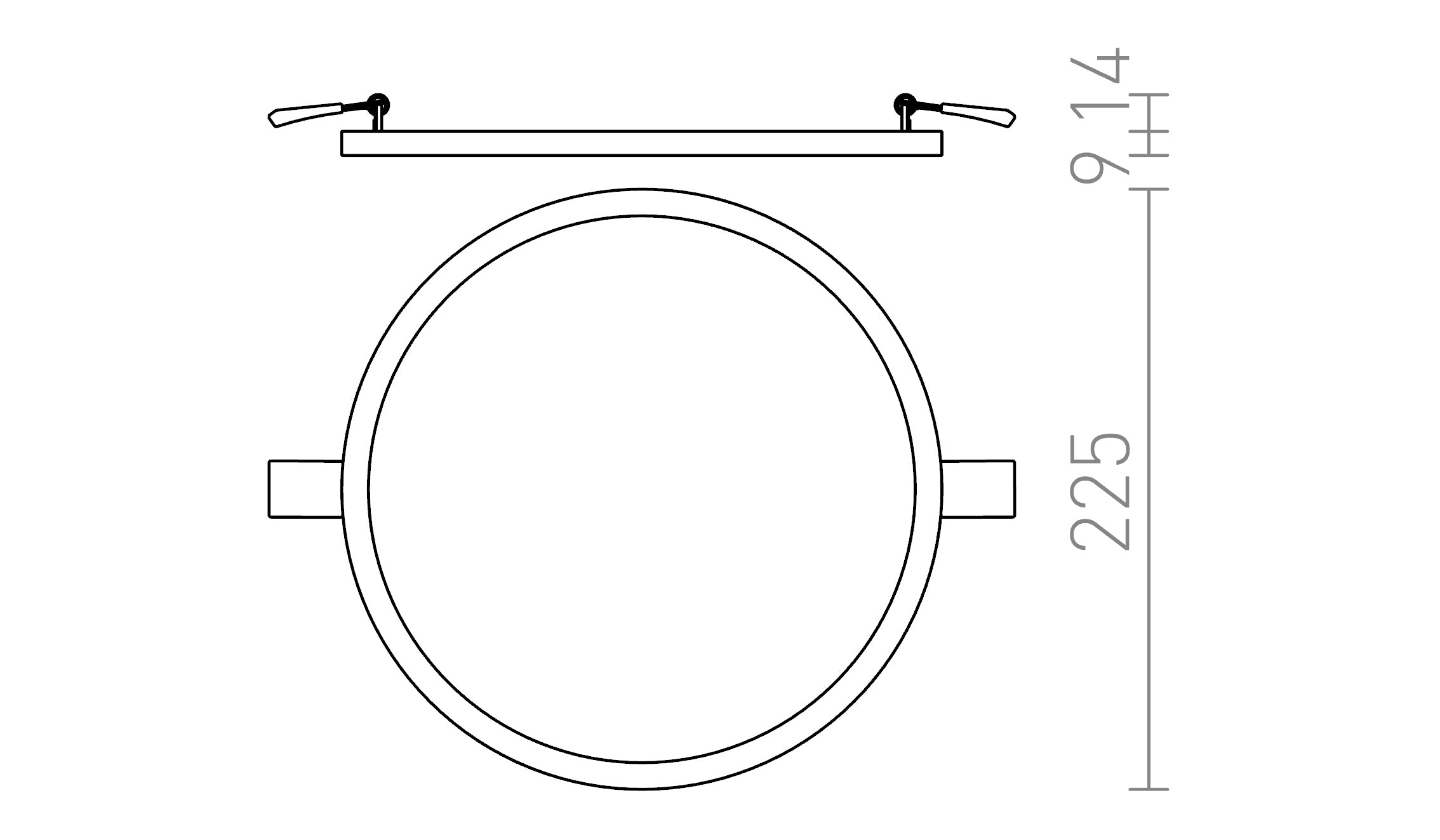 HUE R 22 DIMM EMBUTIDA - Product sketch