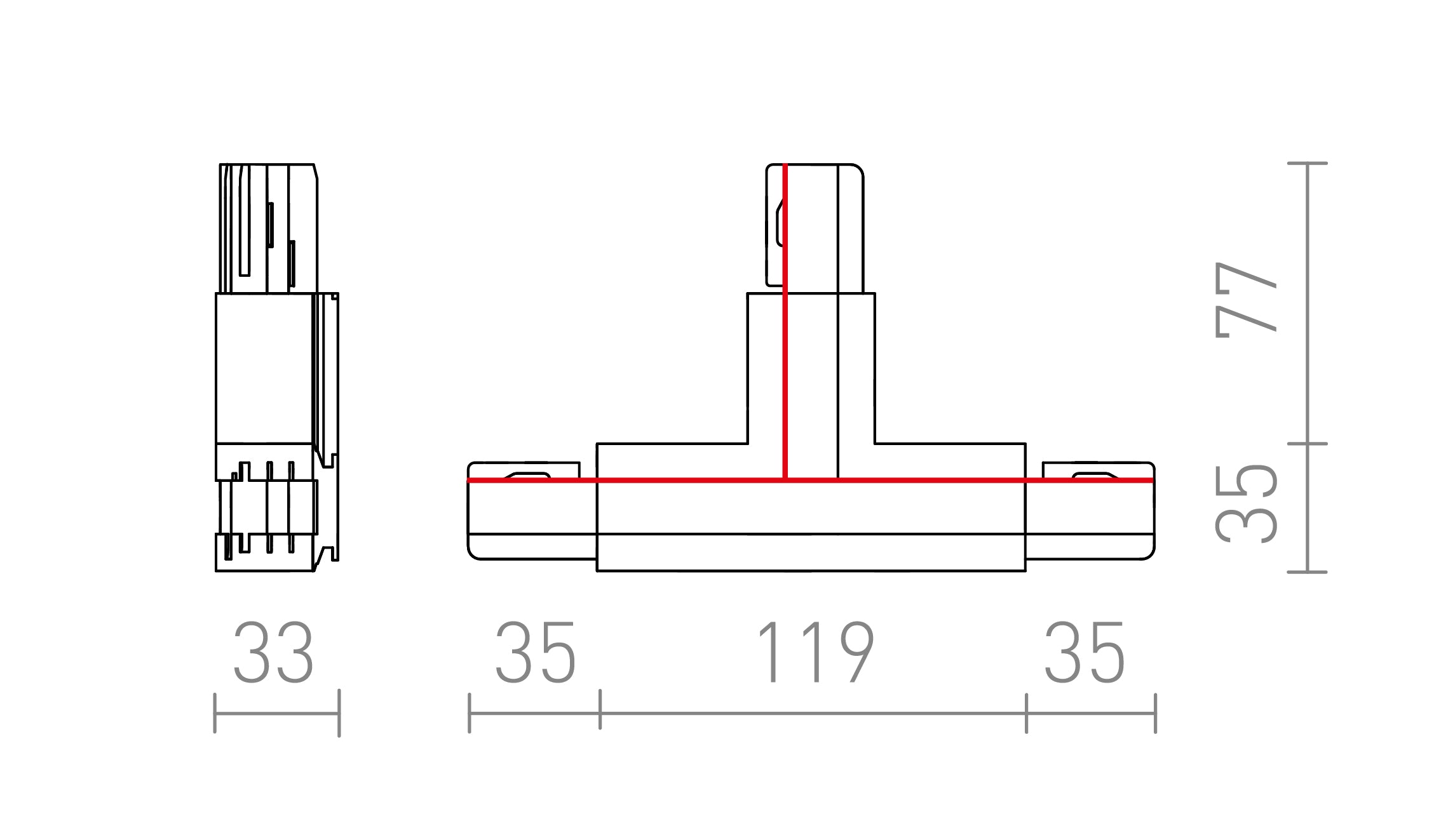 EUTRAC T JUNTA (POLARIDADE DIREITA) - Product sketch