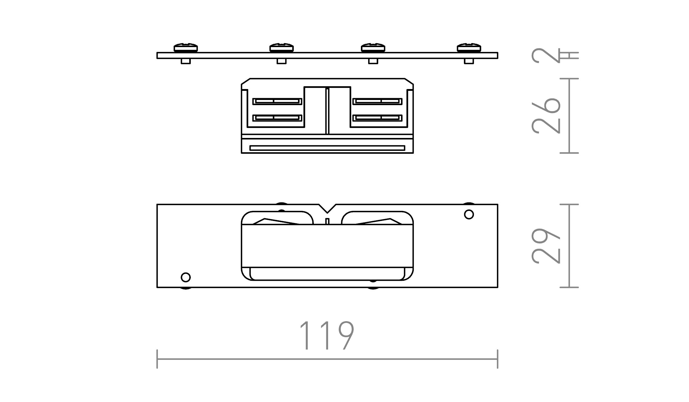 ACOPLAMENTO EUTRAC PARA CALHAS EMBUTIDAS - Product sketch
