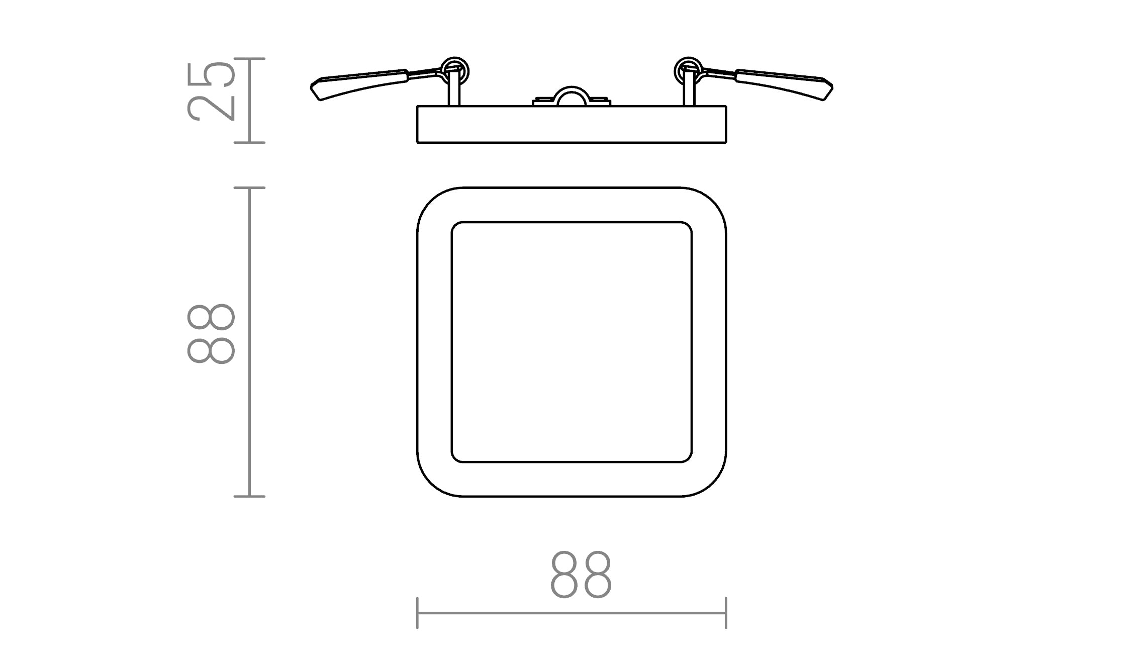 HUE SQ 9 DIMM EMBUTIDO - Product sketch