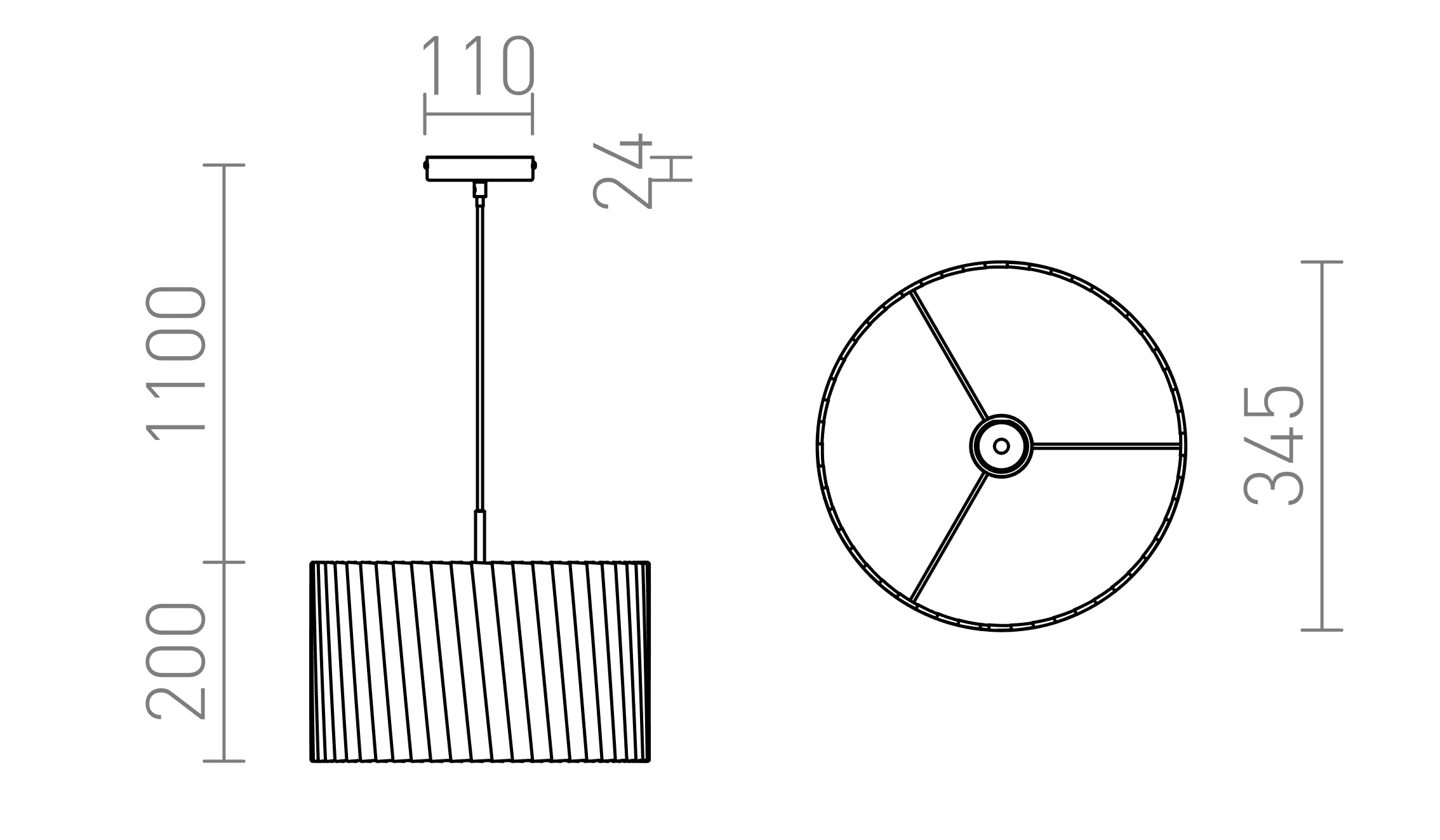 GLAMOUR 35/20 suspenso lâmpada - Product sketch