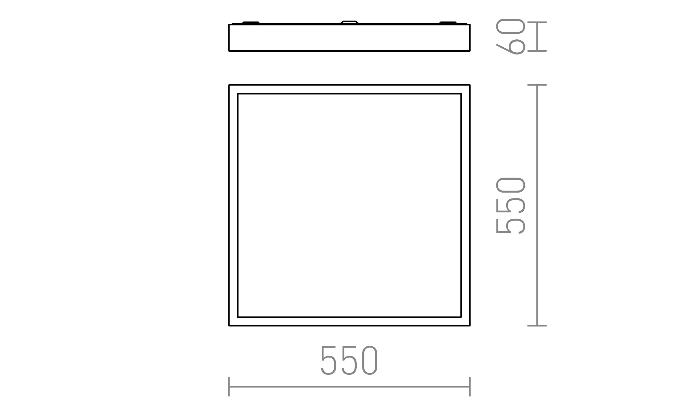 STRUCTURAL LED DE SUPERFÍCIE 55X55 - Product sketch