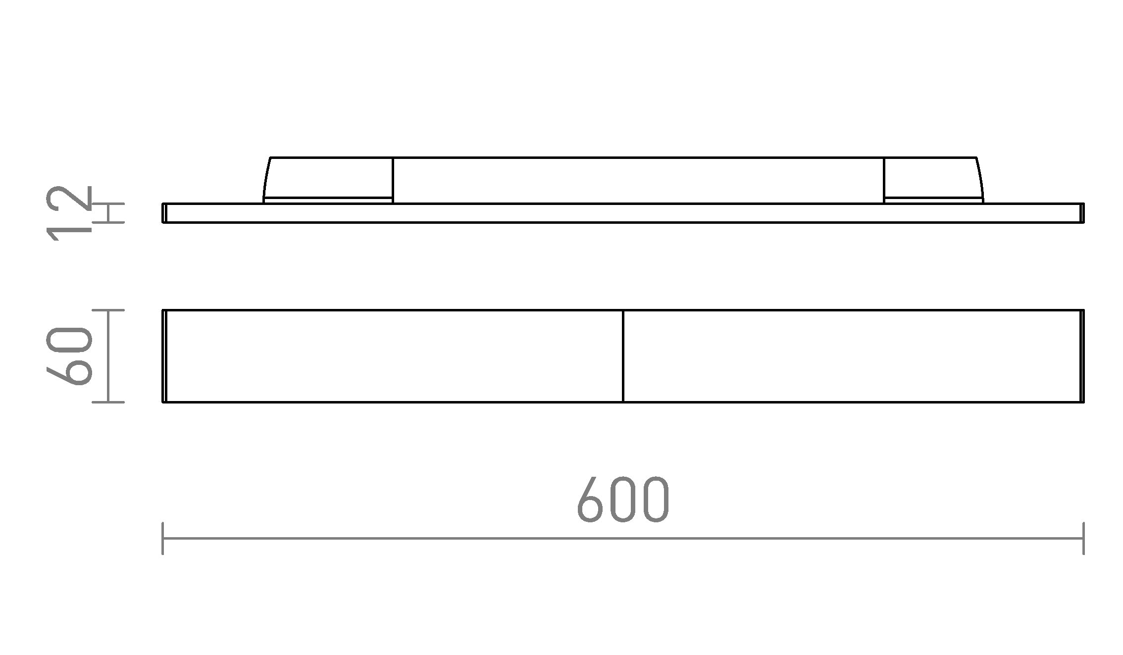 FLATLINE 60 PARA CALHA TRIFÁSICA - Product sketch