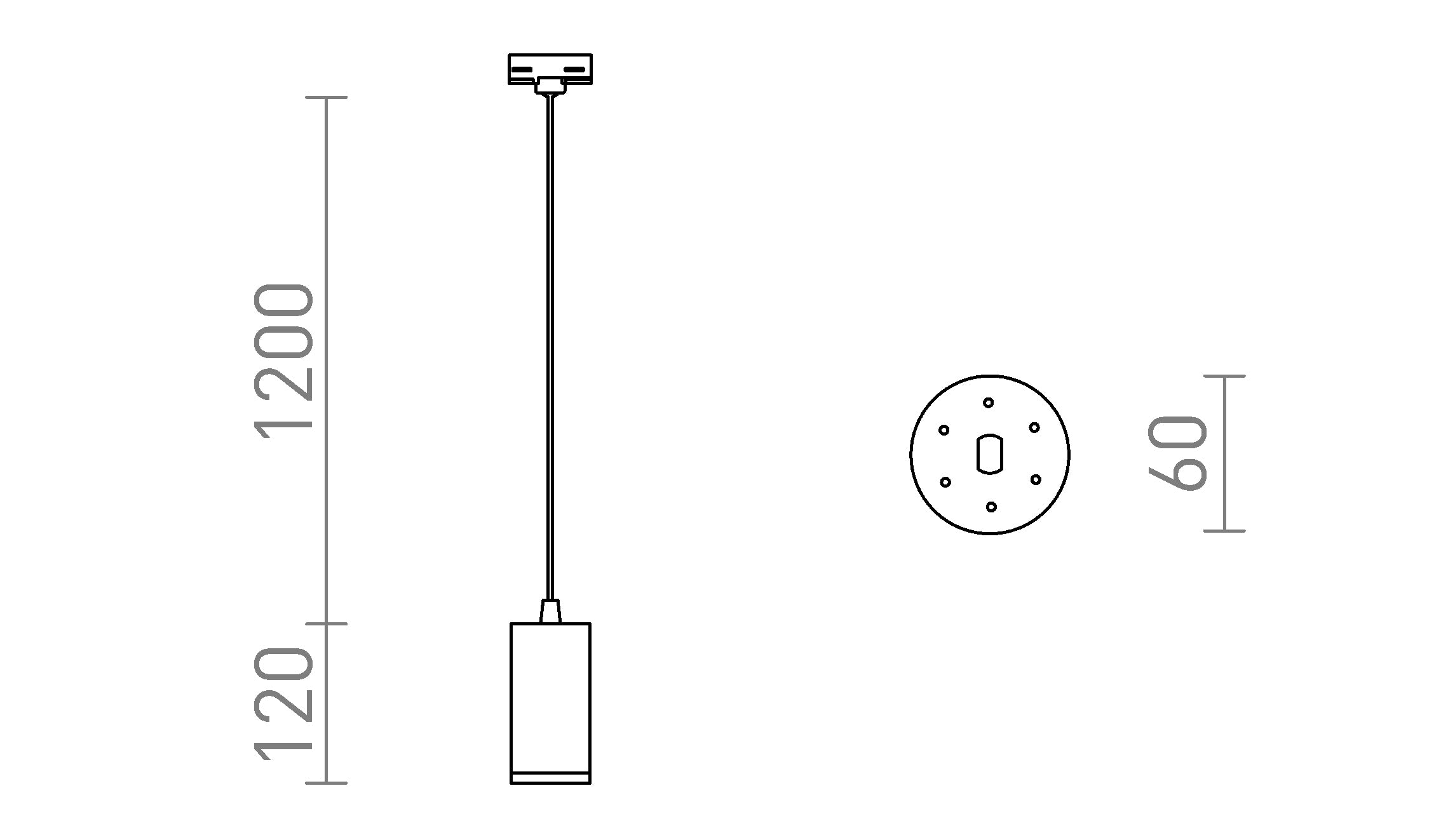 BELENOS PARA CALHA TRIFÁSICA SUSPENSA - Product sketch