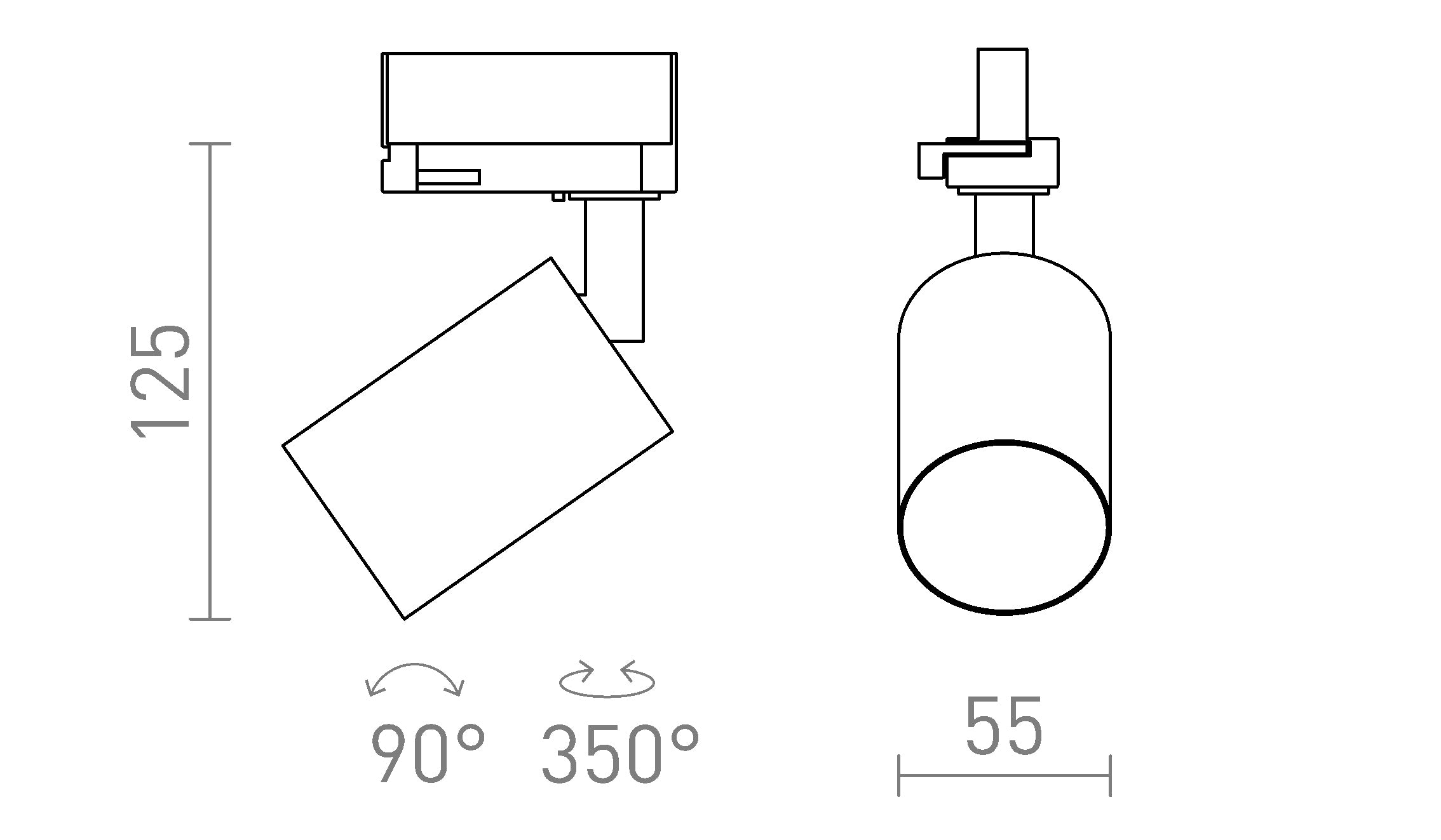 DUDE PARA CALHA TRIFÁSICA - Product sketch