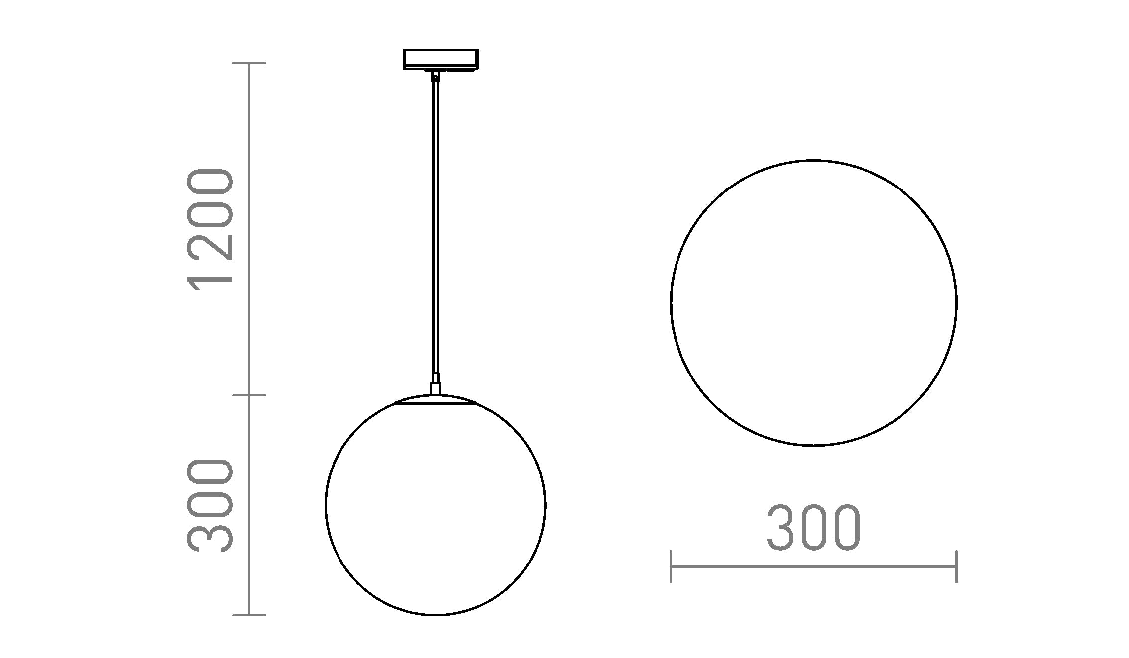 LUNA 30 PARA CALHA MONOFÁSICA - Product sketch