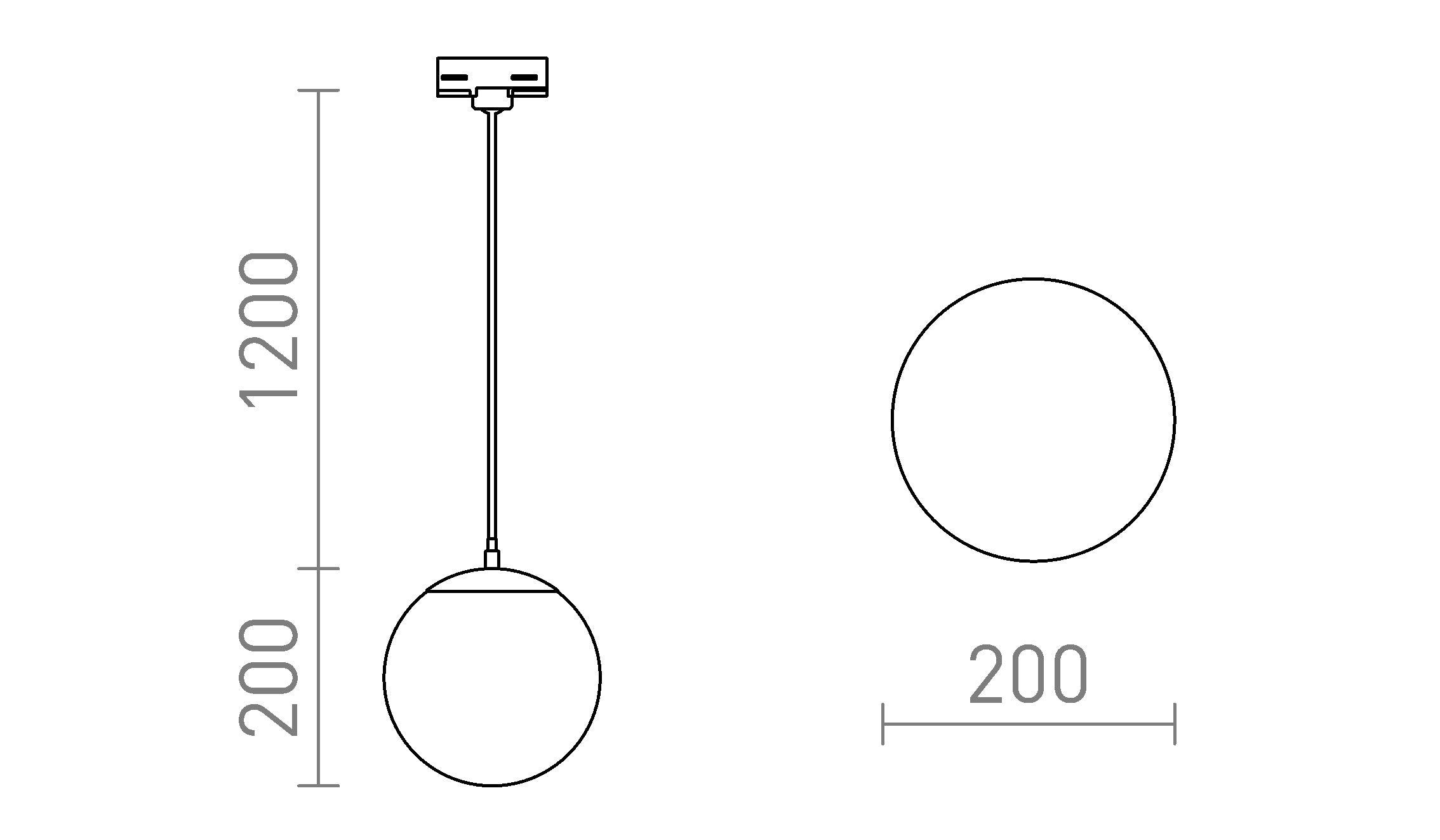 LUNA 20 PARA CALHA TRIFÁSICA - Product sketch