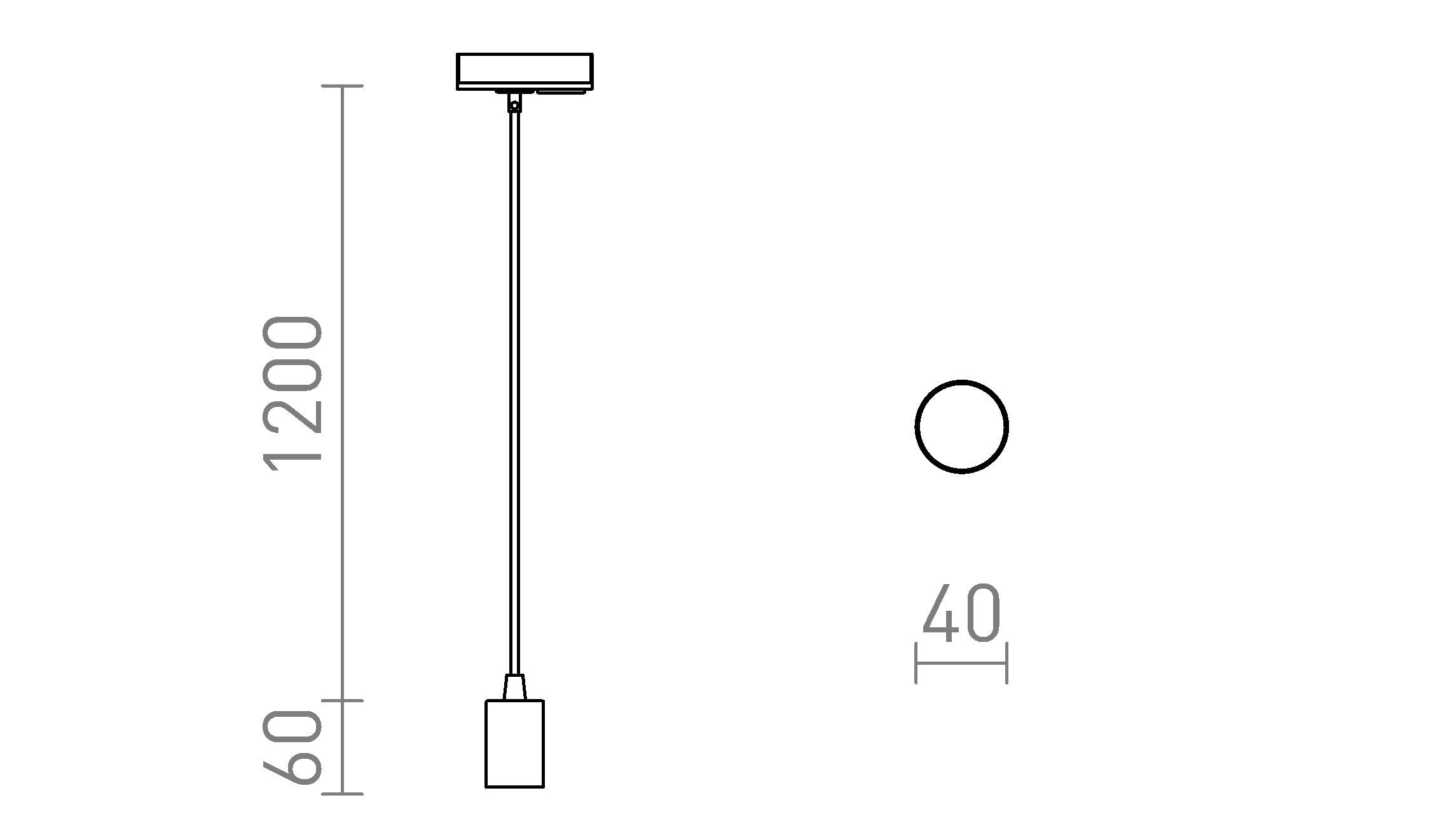ARAQ PARA CALHA MONOFÁSICA SUSPENSA - Product sketch