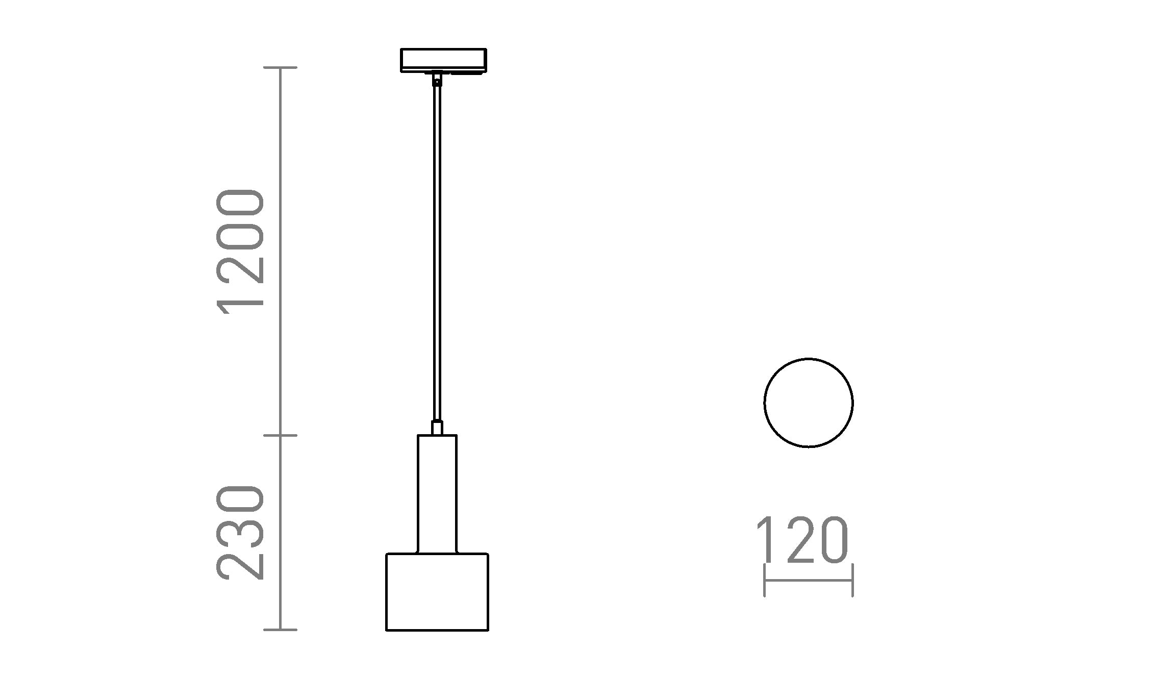 GIULIA 12 PARA CALHA MONOFÁSICA - Product sketch