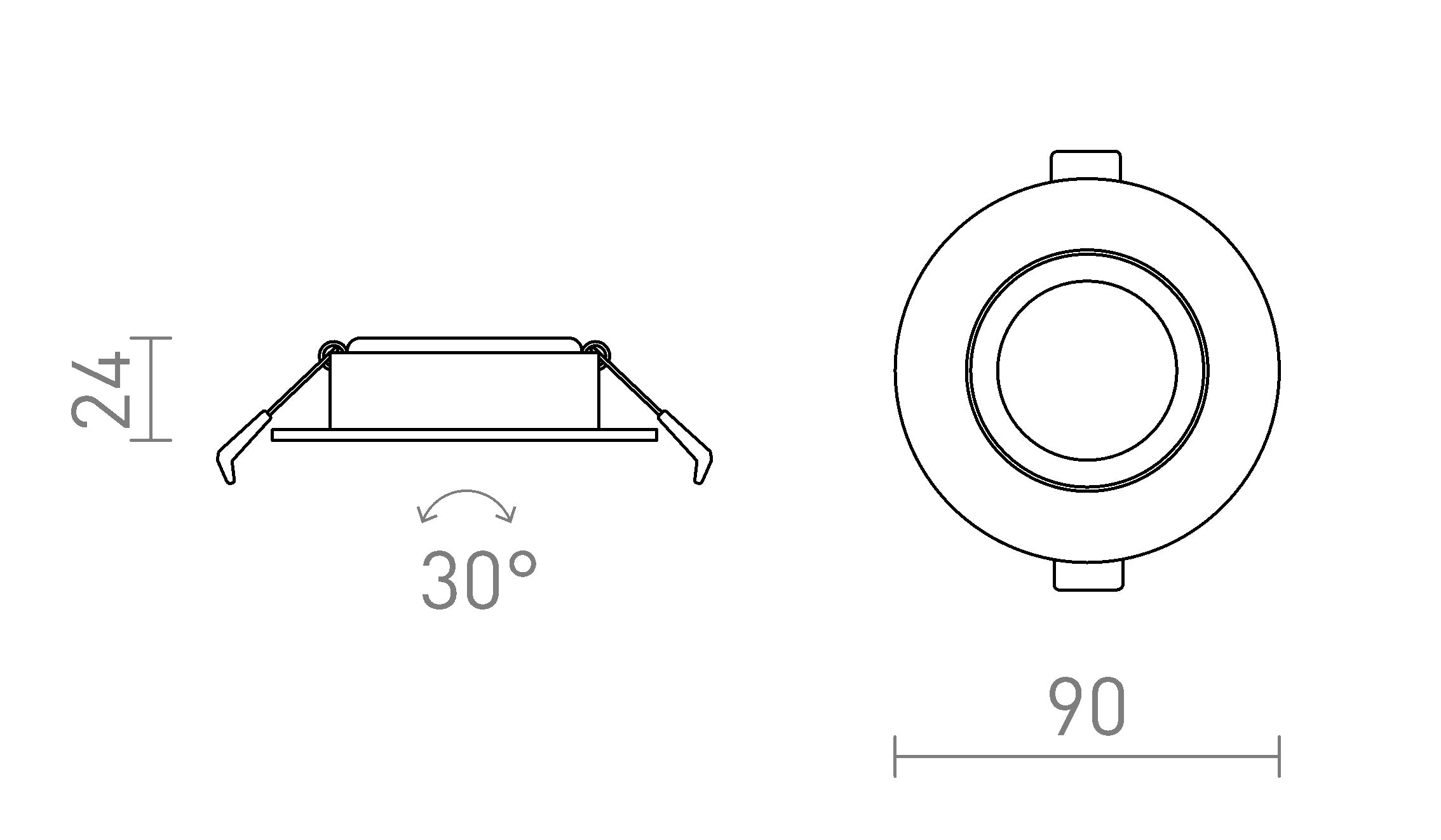 NEFRIT  DIMM upotettu lamppu - Product sketch