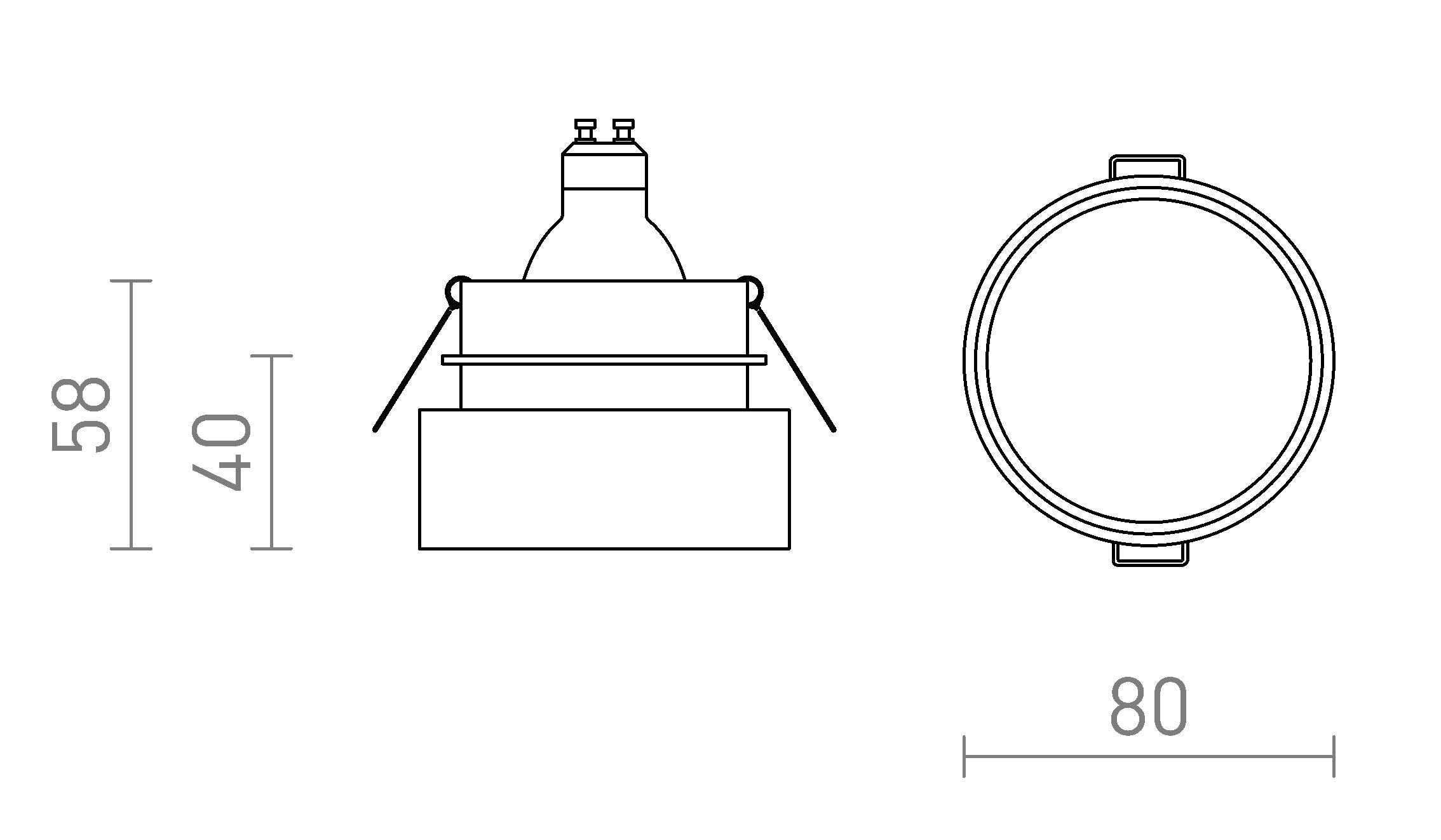 TORD  wpuszczana lampa - Product sketch