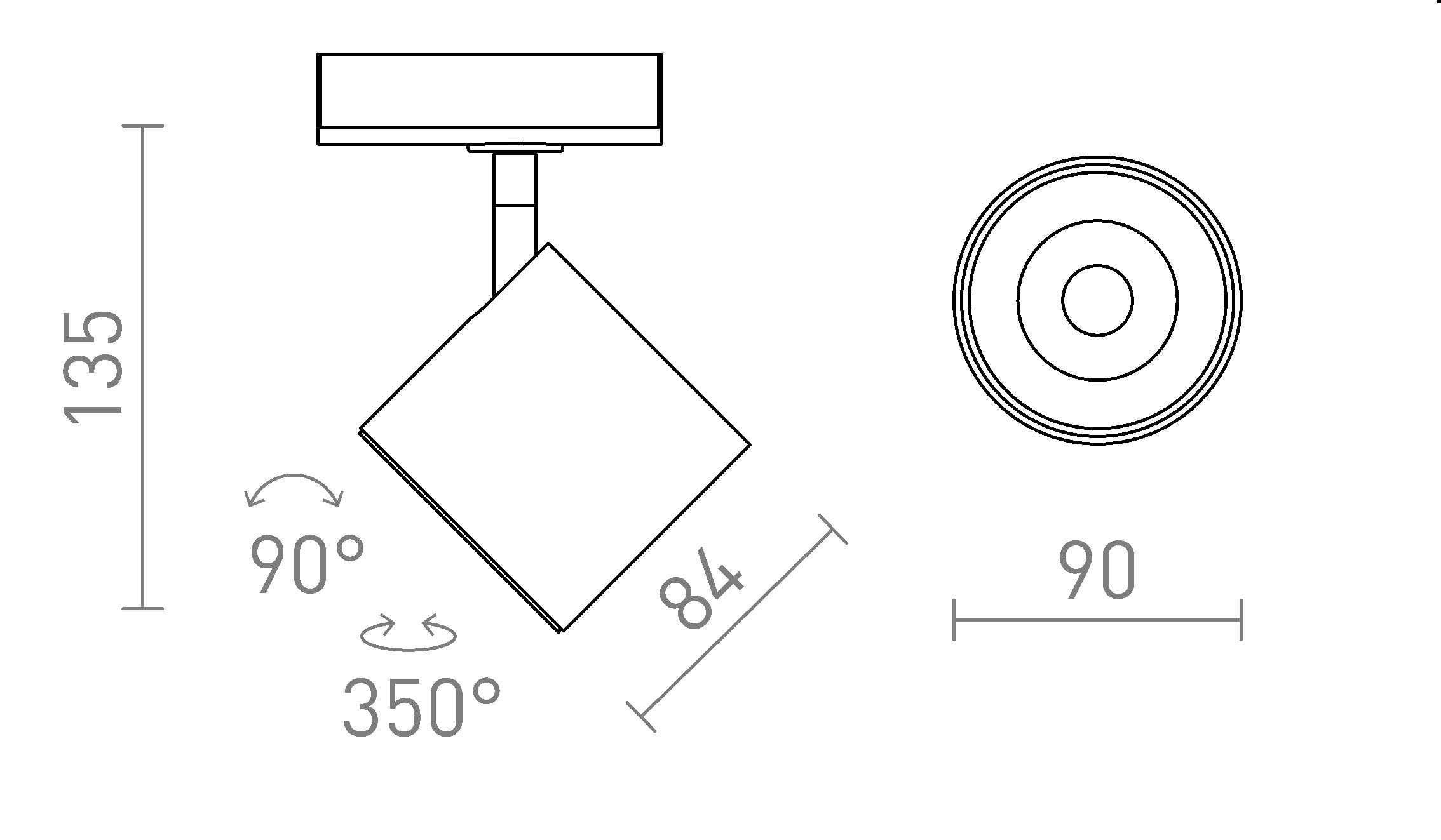 IRIS 9 PARA CALHA MONOFÁSICA - Product sketch