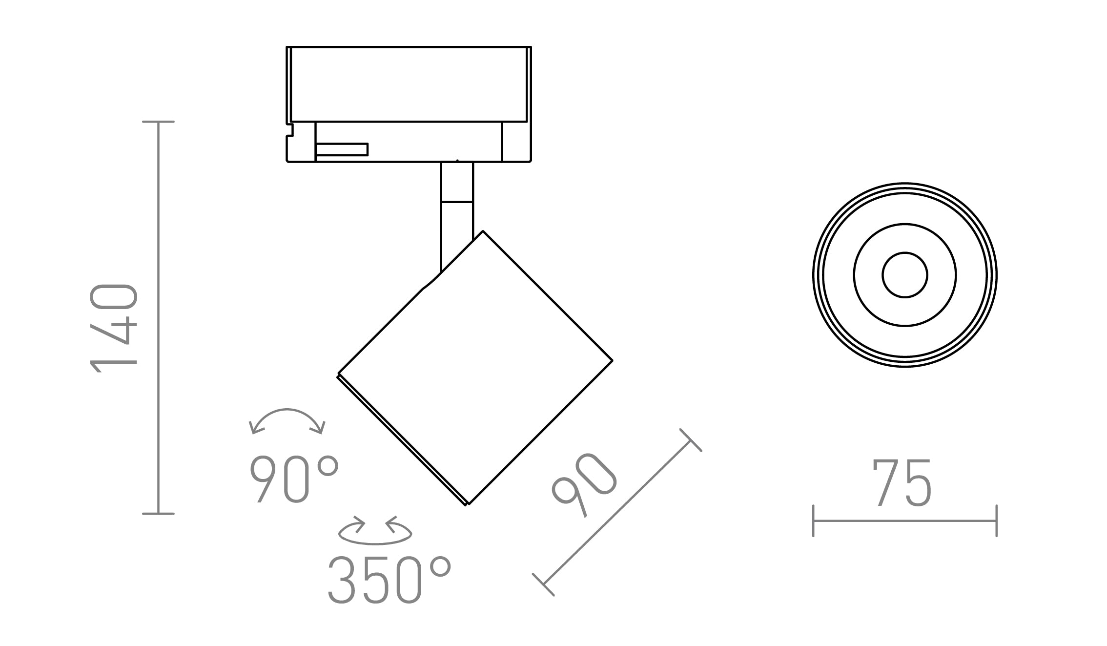 IRIS 7 PARA CALHA TRIFÁSICA - Product sketch