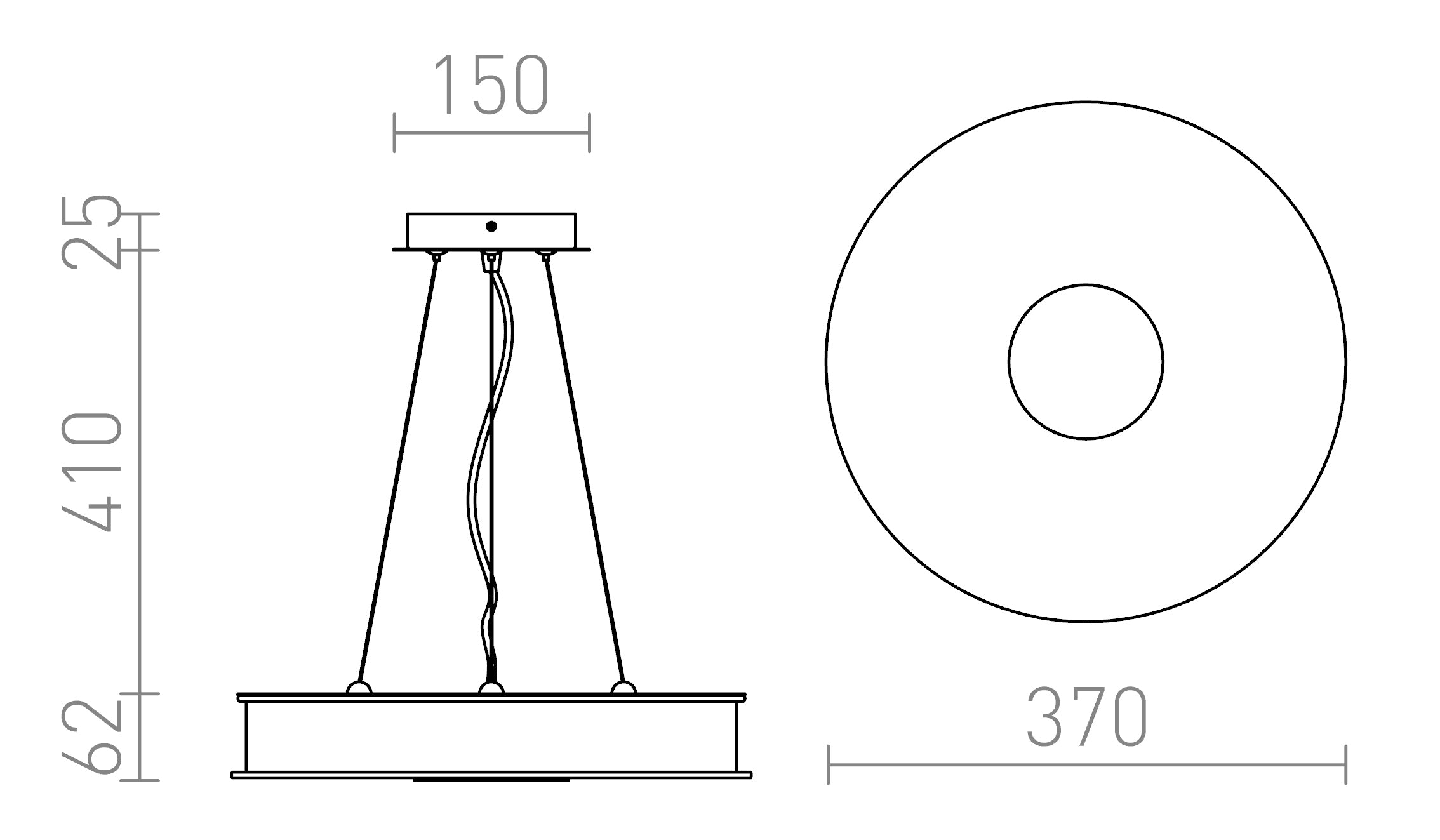 ASTERI LED SUSPENSO - Product sketch