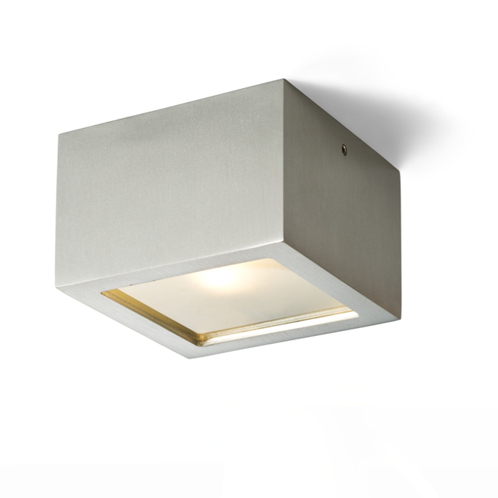 RENDL surface mounted lamp DEZA square  aluminum/satinated glass 230V LED G9 5W IP54 R10166 1