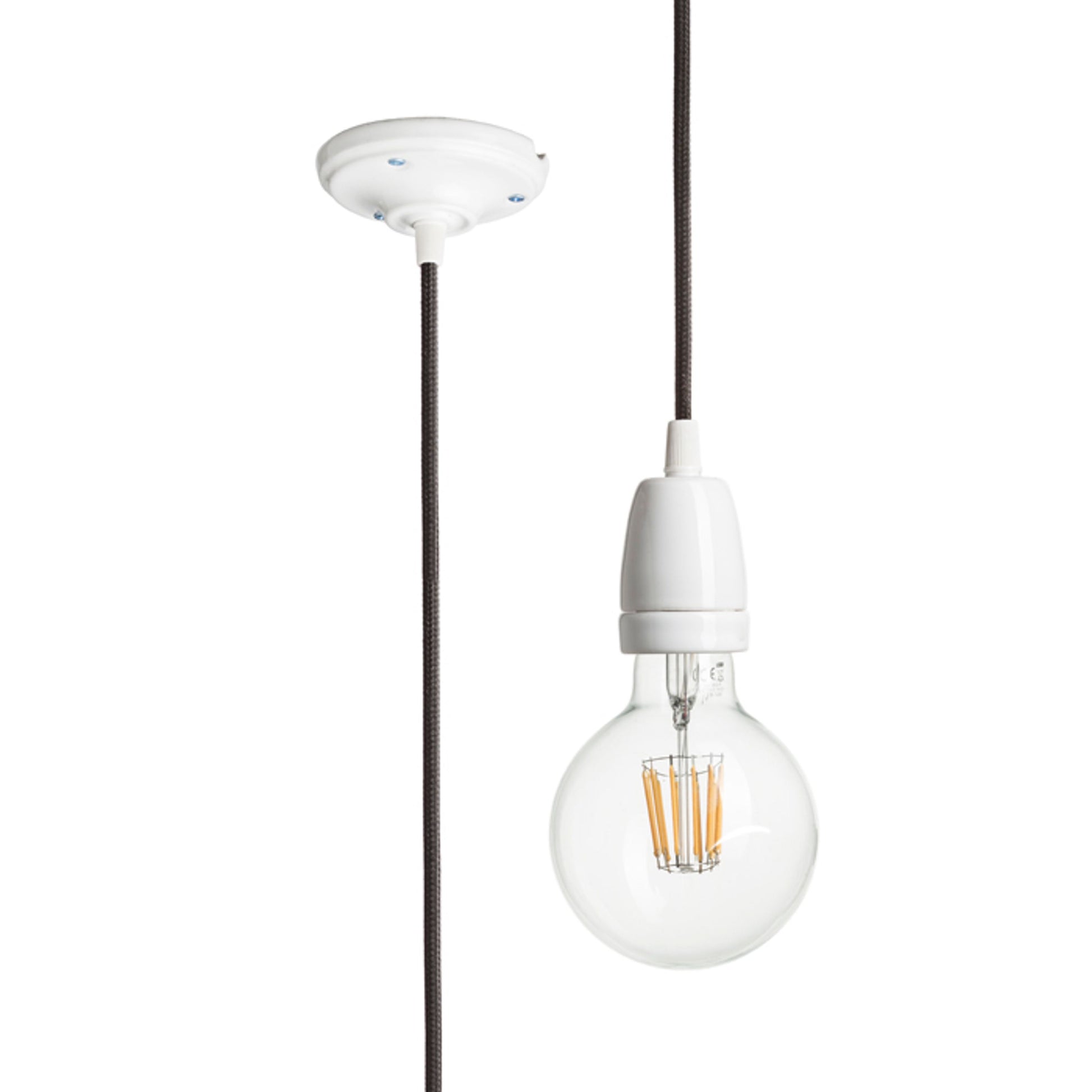 RENDL shades, shade bases, pendent sets FABIO pendant set black porcelain 230V LED E27 15W R10618 1