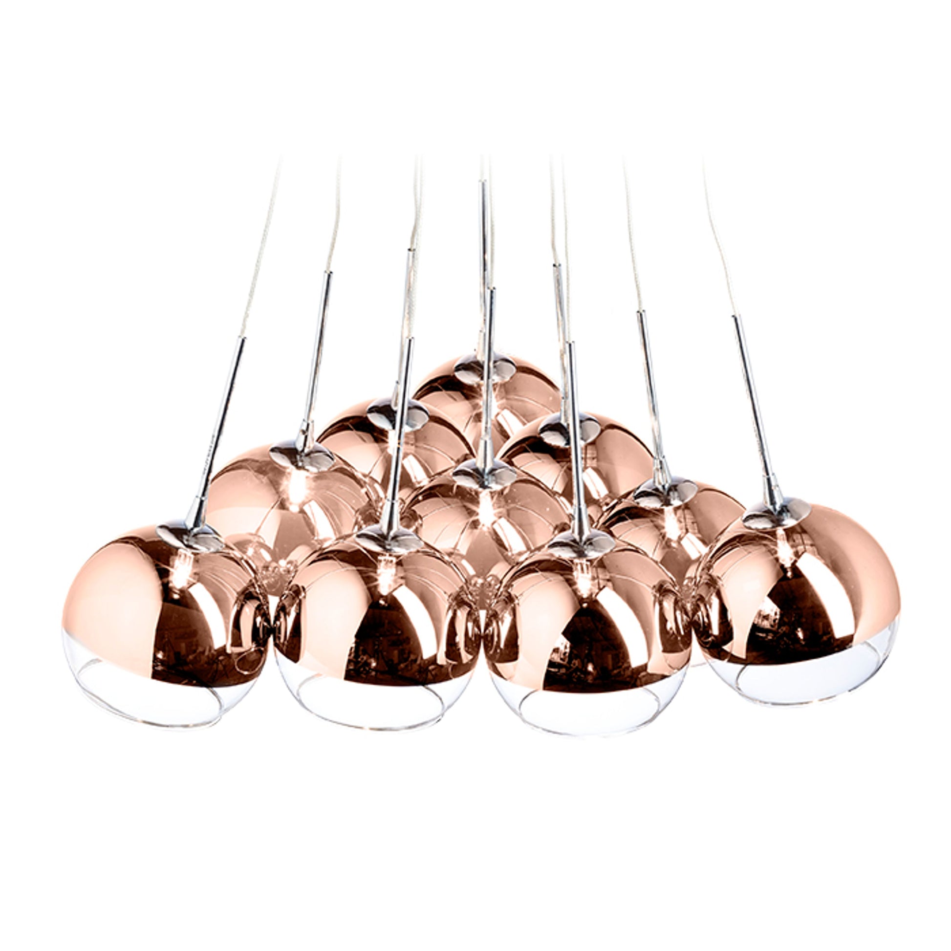 RENDL pendant lamp ASTRAL pendant  copper-tinted glass/clear glass 230V/12V G4 10x20W R11706 1