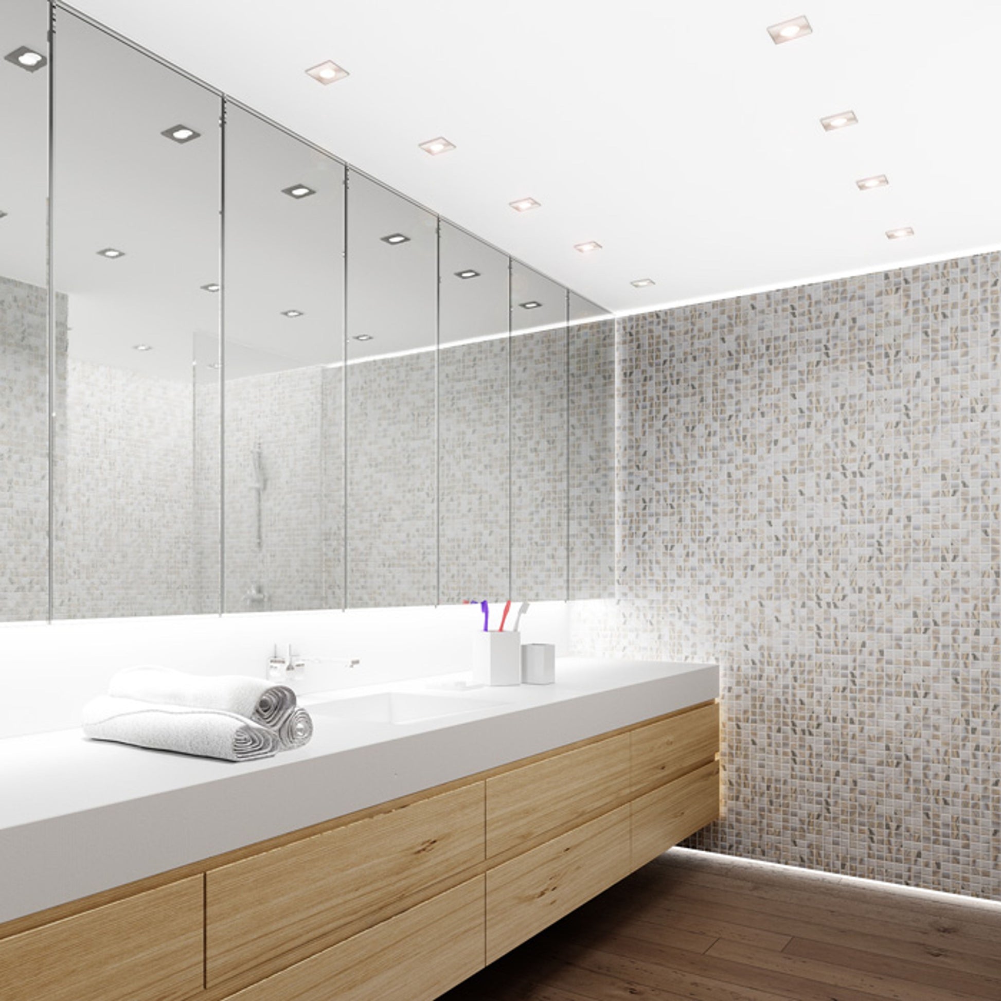 RENDL Outlet SPLASH SQ recessed  matt nickel 230V LED GU10 8W IP65 R11736 3
