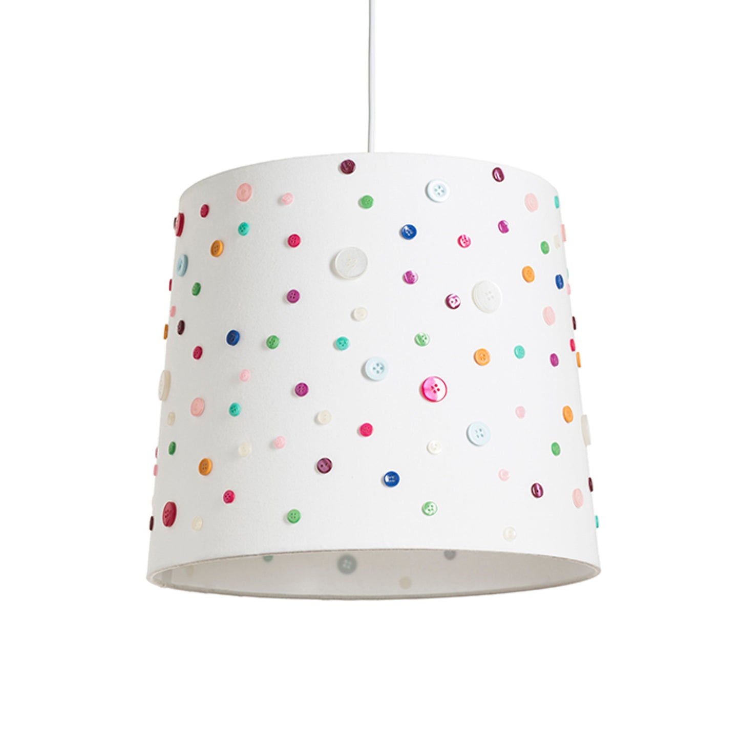RENDL shades, shade bases, pendent sets DELISA 35/30 shade white buttons  max. 28W R12389 1