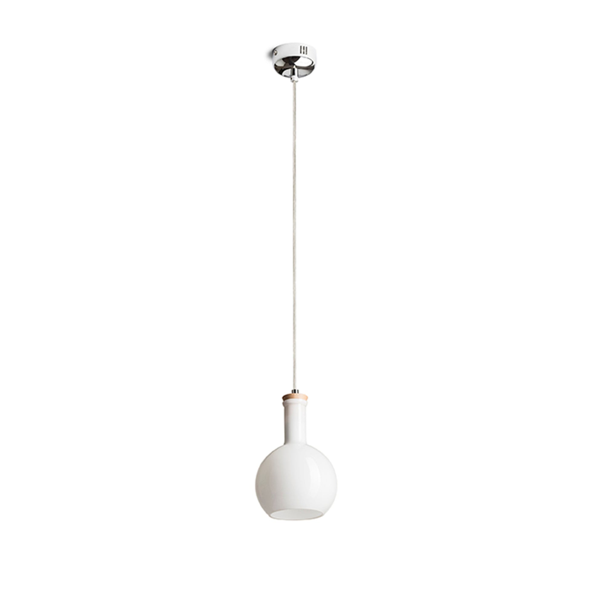 RENDL pendant lamp PULIRE RD pendant  opal-colored glass/wood/chrome 230V LED E14 6W R12664 2