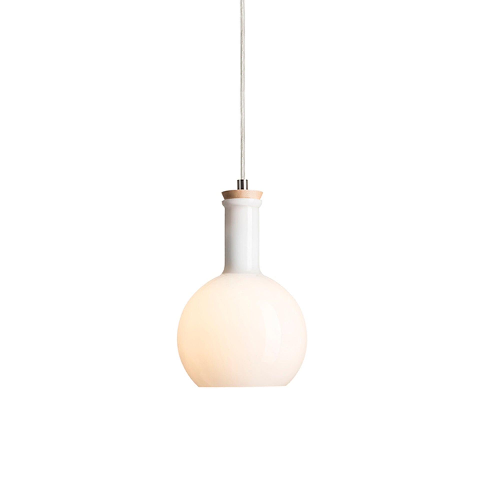 RENDL pendant lamp PULIRE RD pendant  opal-colored glass/wood/chrome 230V LED E14 6W R12664 8