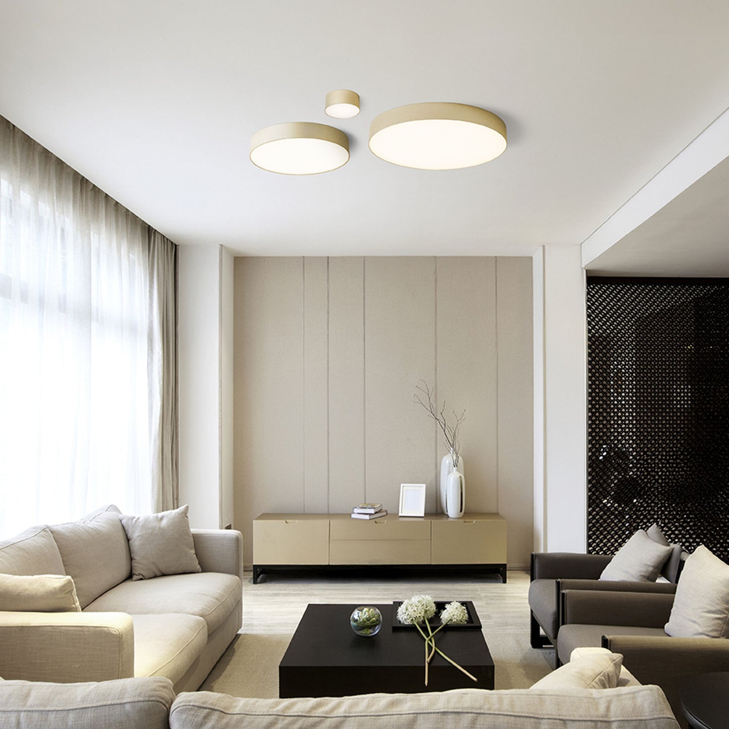 RENDL surface mounted lamp LARISA R 12 ceiling pearl gold  230V LED 10W  3000K R12843 3