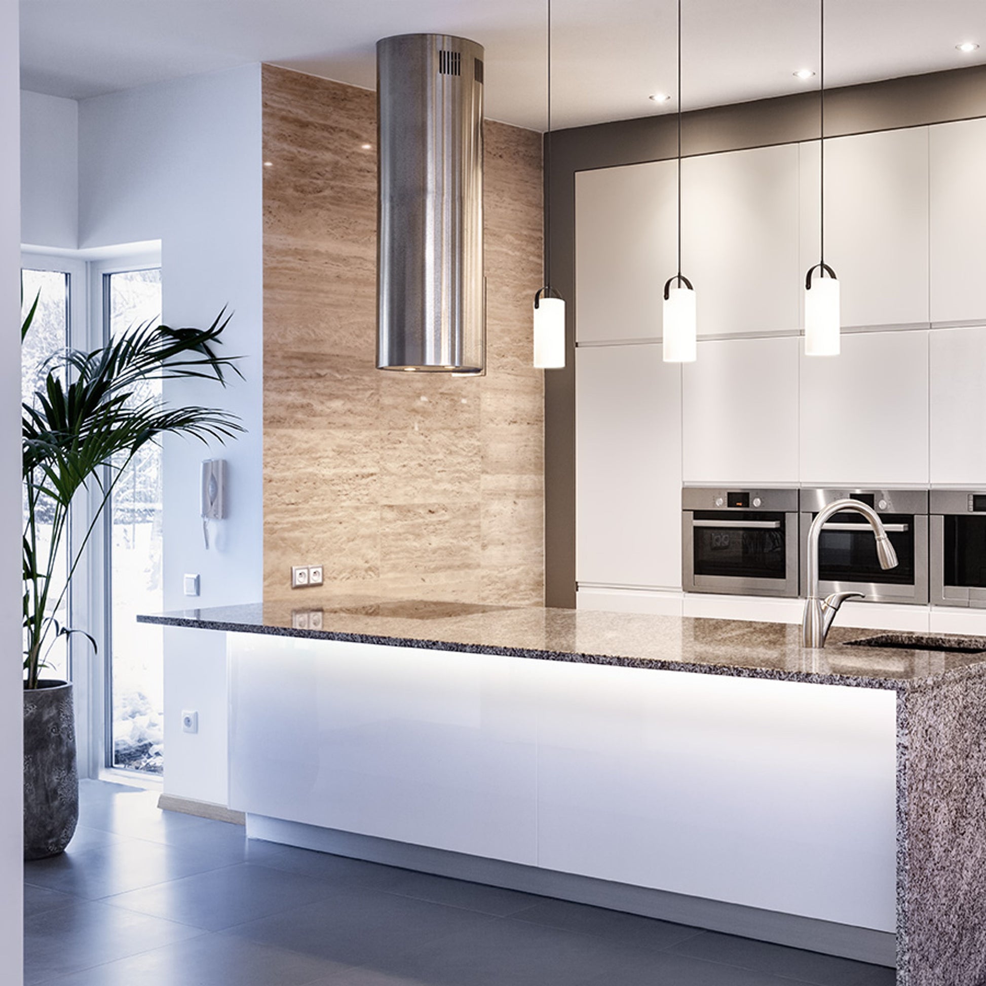 RENDL pendant lamp JULIETTA 31 pendant  opal-colored glass/black 230V LED E27 15W R13753 3