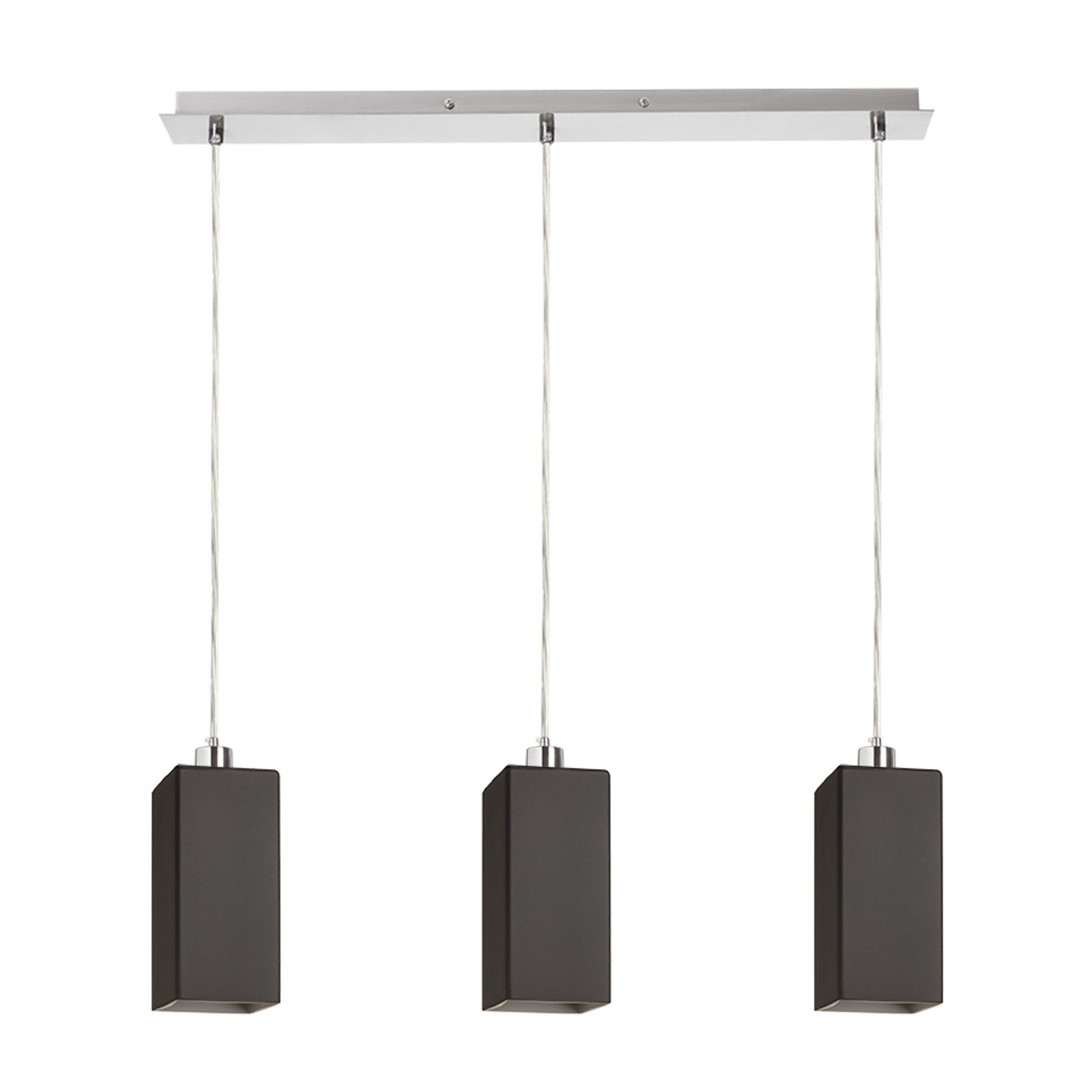 RENDL pendant lamp LIZ III 60 pendant black glass/matt nickel 230V LED E27 3x15W R14025 1