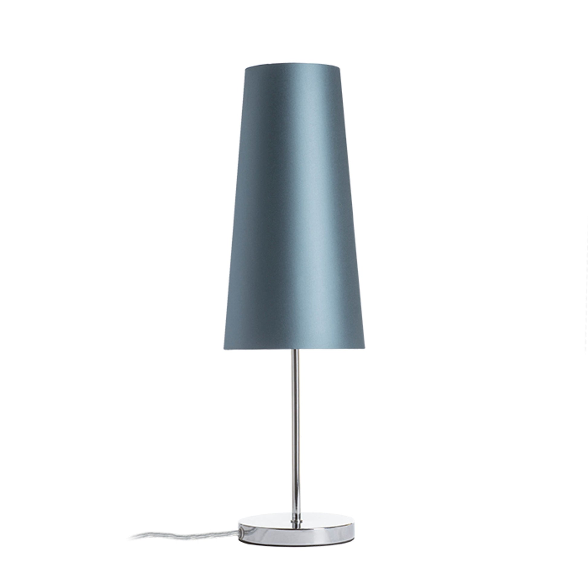 RENDL table lamp NYC/CONNY 15/30 table  Monaco petrol blue/silver PVC/chrome 230V LED E27 11W R14053 1