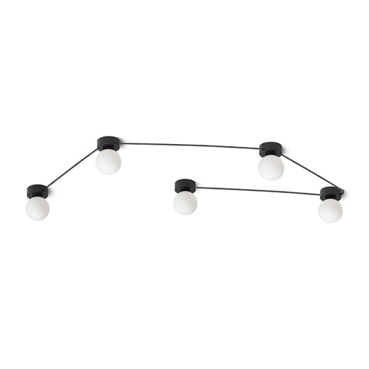 RENDL surface mounted lamp VELA V ceiling black opal-colored glass 230V LED G9 5x6W R14387 1