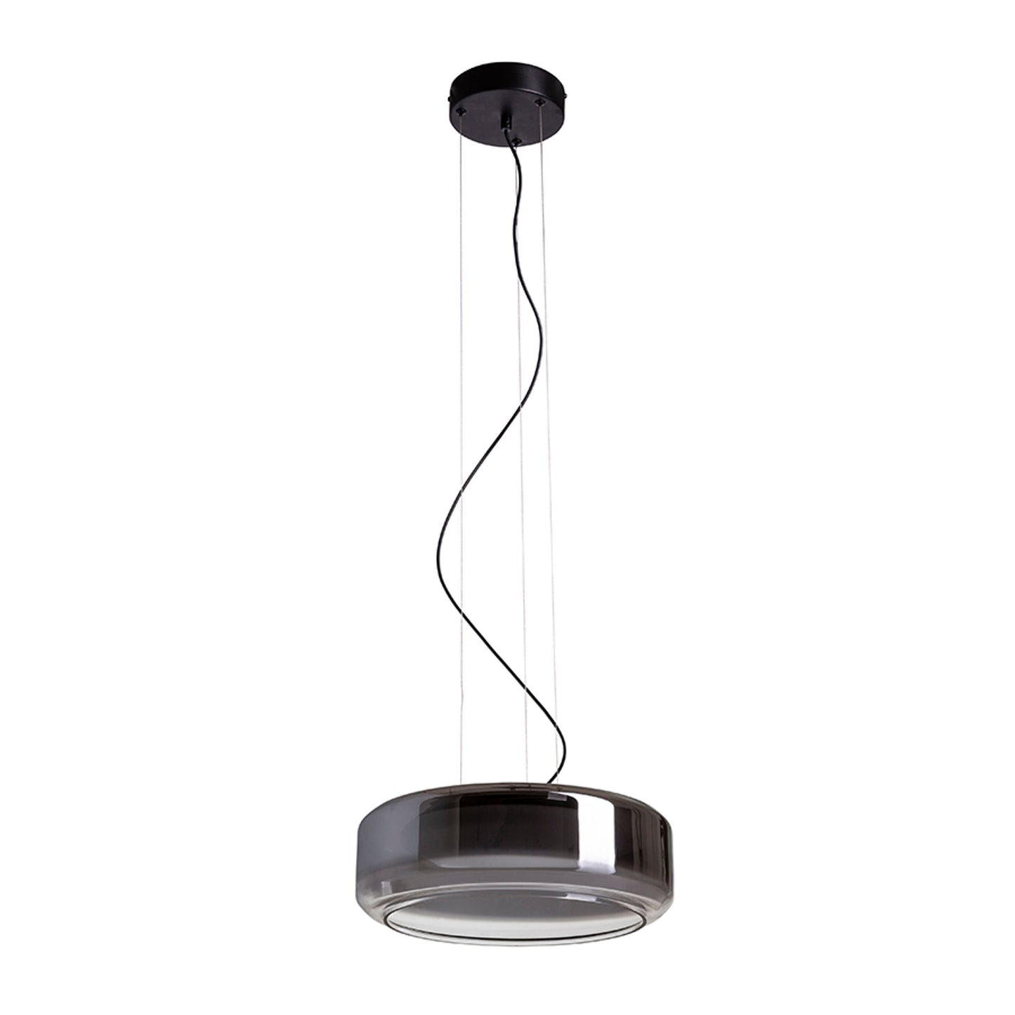 RENDL pendant lamp NAOMI 35 pendant  smoke-colored glass/frosted glass/black 230V LED 18W  3000K R14400 9